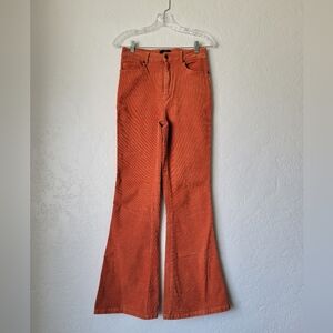 Orange Corduroy Flare Pants